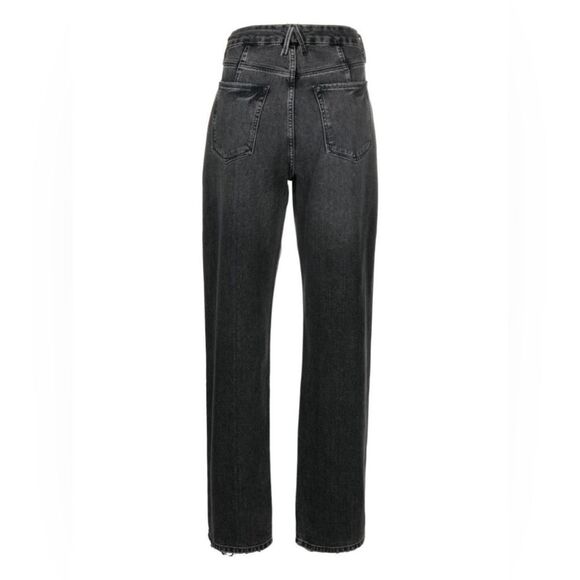 Good American Good 90s Icon Black Straight Leg Jeans Size 8 - Picture 2 of 13